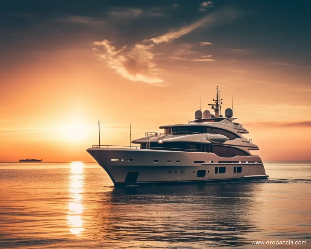 an image of a luxury yacht morning time
