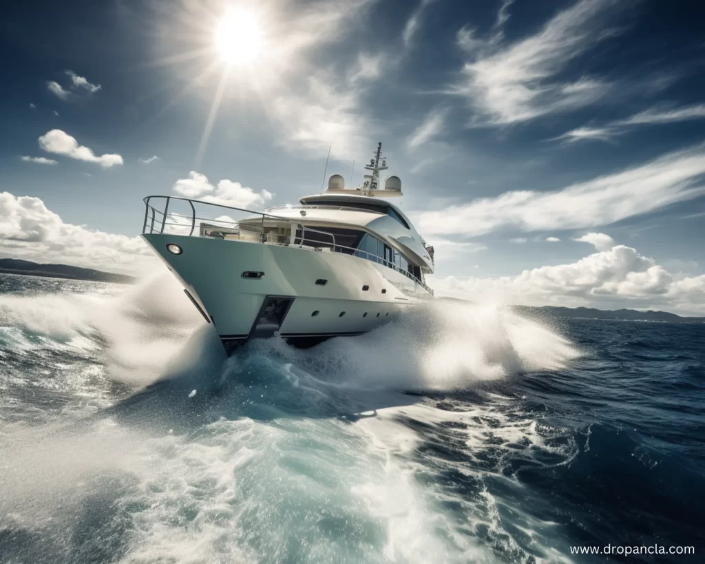 luxury yacht in rough sea